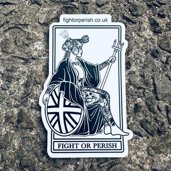 Fight or Perish Britannia '22 Sticker - White